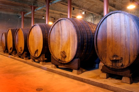 Cellared Wine Barrels