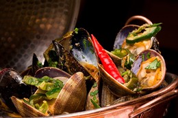 Oven Roasted Mussels and Clams