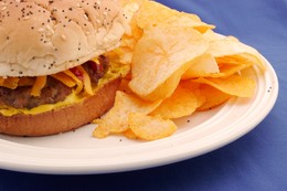 Burger with chips