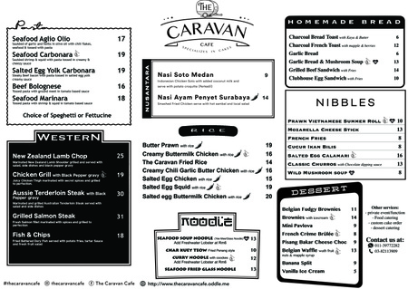 The Caravan Cafe - Food Menu