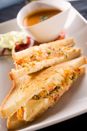 Top of the World - Lobster Grilled Cheese and Tomato Bisque