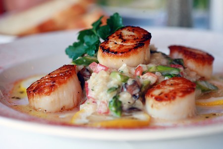 Croce's - Seared Scallops with a Lobster Scented Risotto