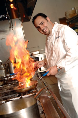 N9NE Steakhouse - Chef Cooking it Up