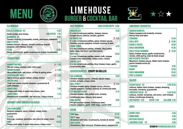 Limehouse - Tuesday - Saturday Menu