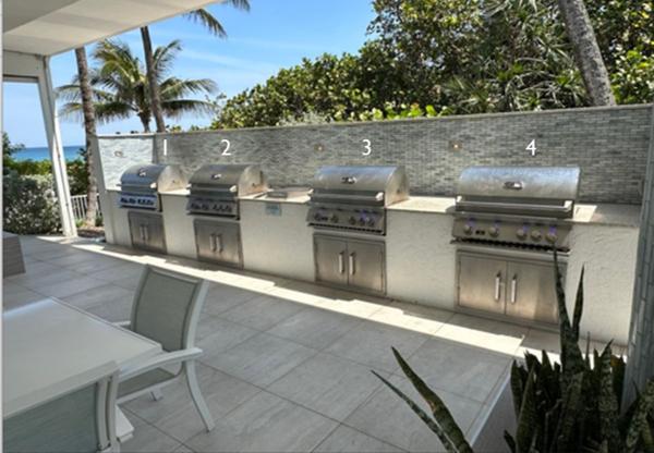Boca Highland Beach Club & Marina - Patio Grills - Grill with numbers