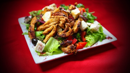 The Olives Branch - Greek Salad topped with Chicken Shawarma